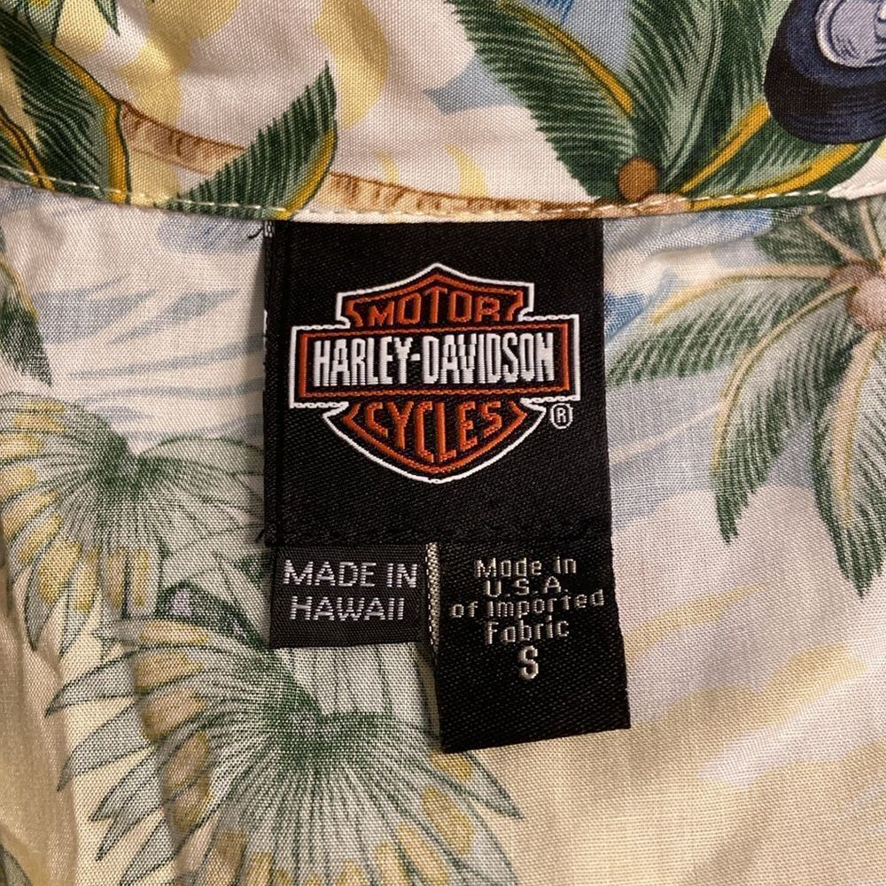Harley-Davidson Hawaiian Print Button Front Sleeveless Blouse Size Small - Picture 7 of 9